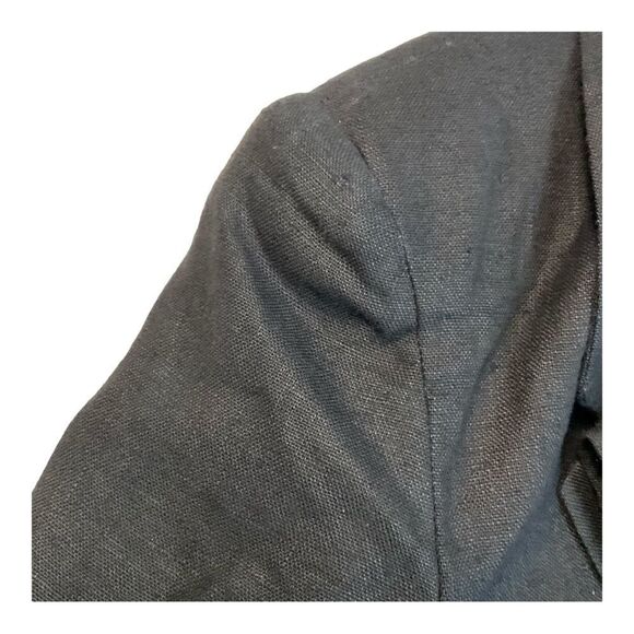 Harris Wallace Women's Vintage Black 100% Linen Blazer Jacket Size Petite - Picture 8 of 13